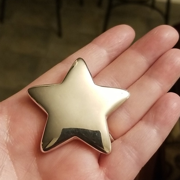 Jewelry - Puffy Sterling Silver 925 Star Brooch